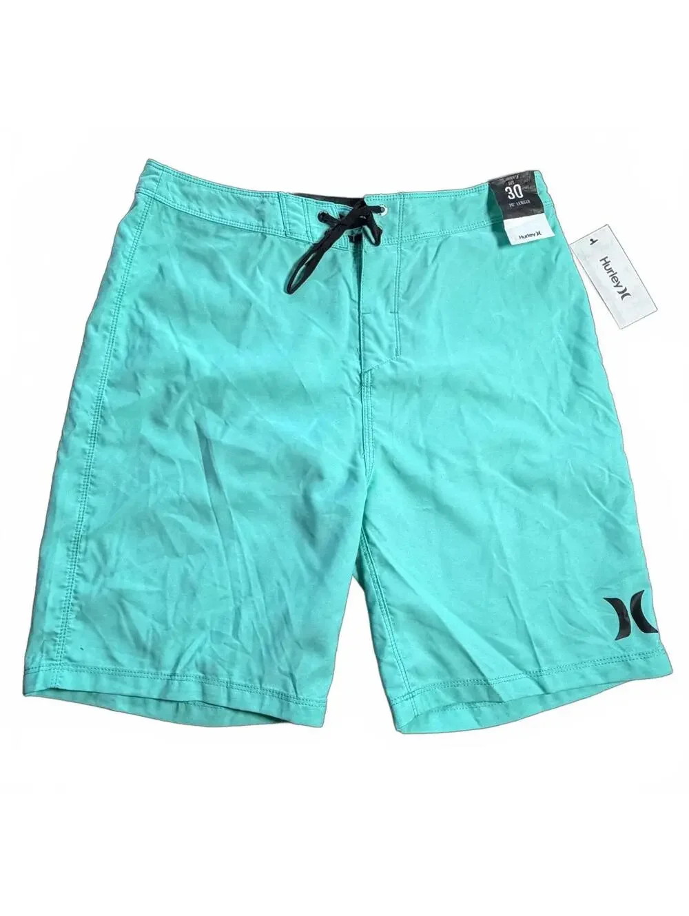 HURLEY turquoise 20” length o r & only cross dye swim board trunks shorts NWT